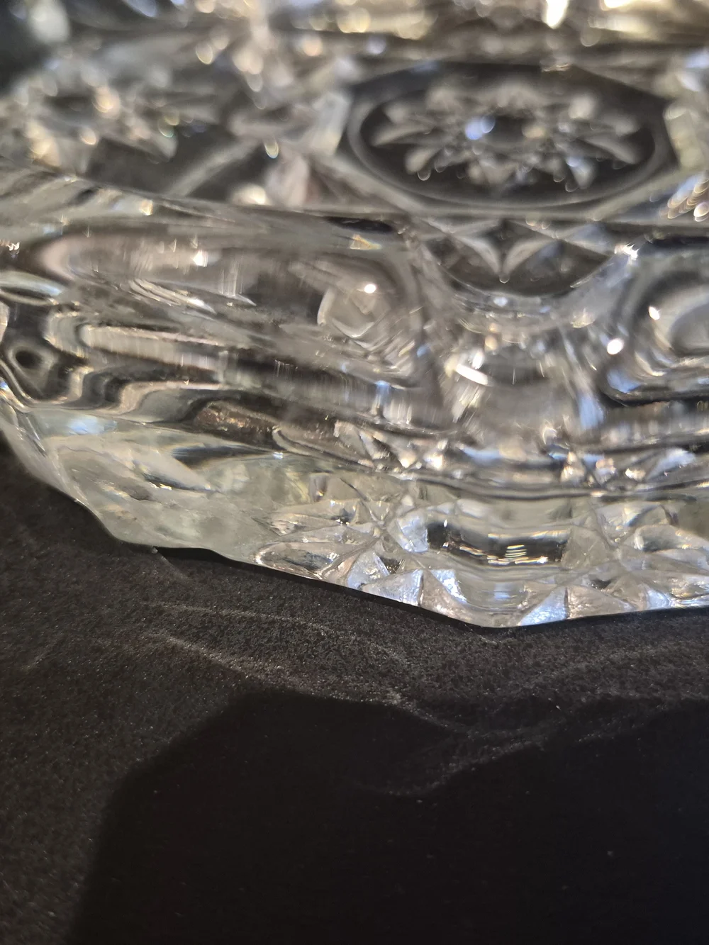 60's Anchor Hocking MCM Crystal Ashtray Vintage Cut Glass Star of David EAPC 8